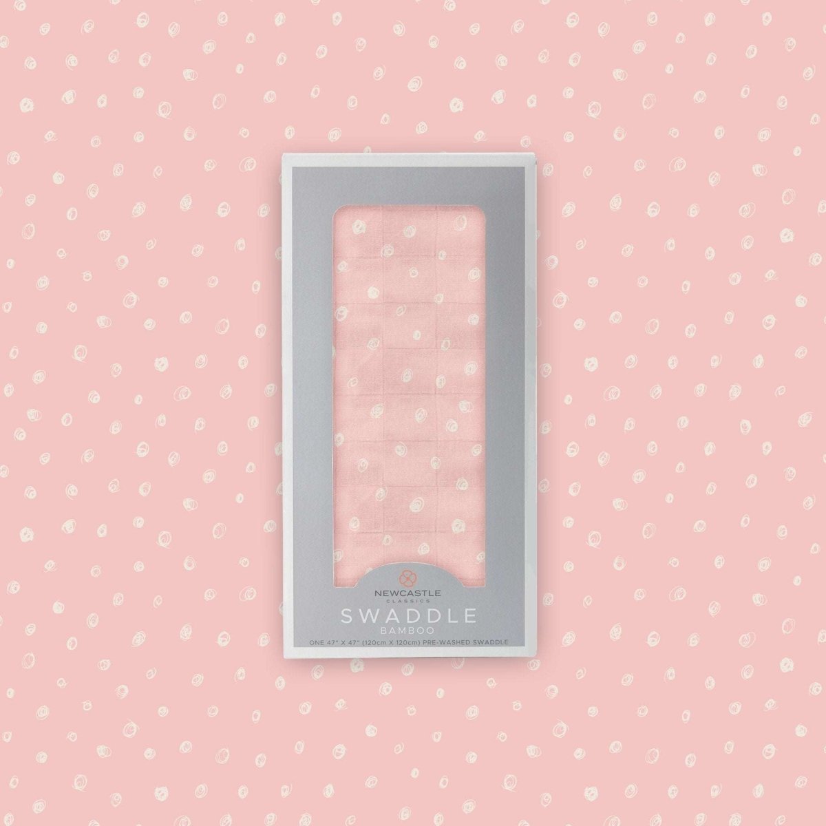 Newcastle Classics Pink Pearl Polka Dot - Premium Bamboo Swaddle Blanket for Newborns - 