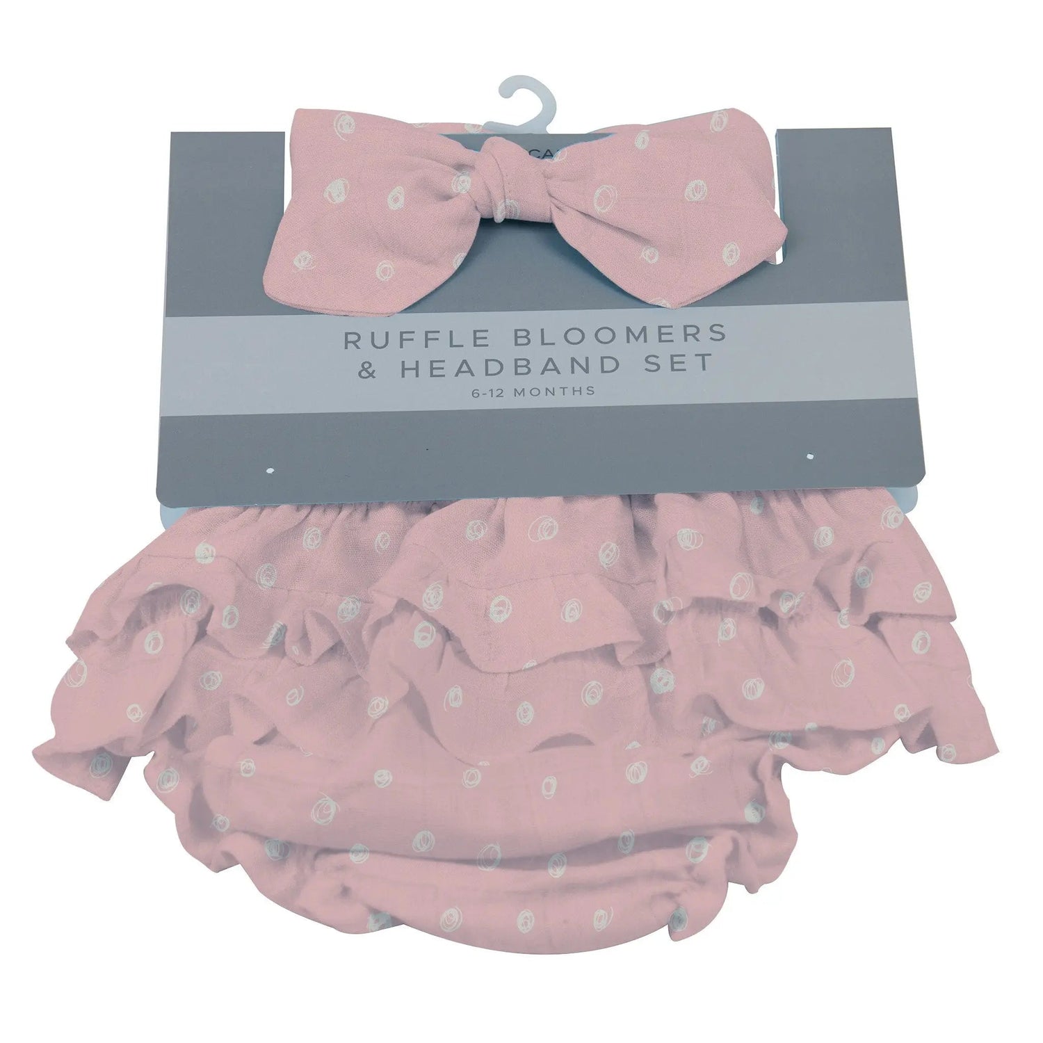 Newcastle Classics Pink Pearl Polka Dot Ruffle Bloomers and Headband Set - 