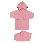 Pink Peony French Terry Hooded Jogger Set by Sweet Bamboo