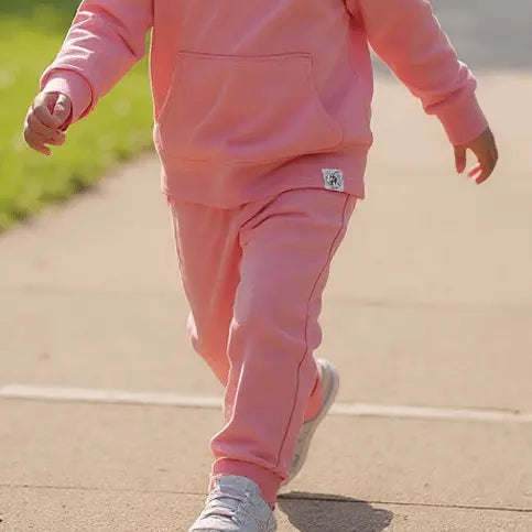 Sweet Bamboo Pink Peony Hooded Jogger Set - 