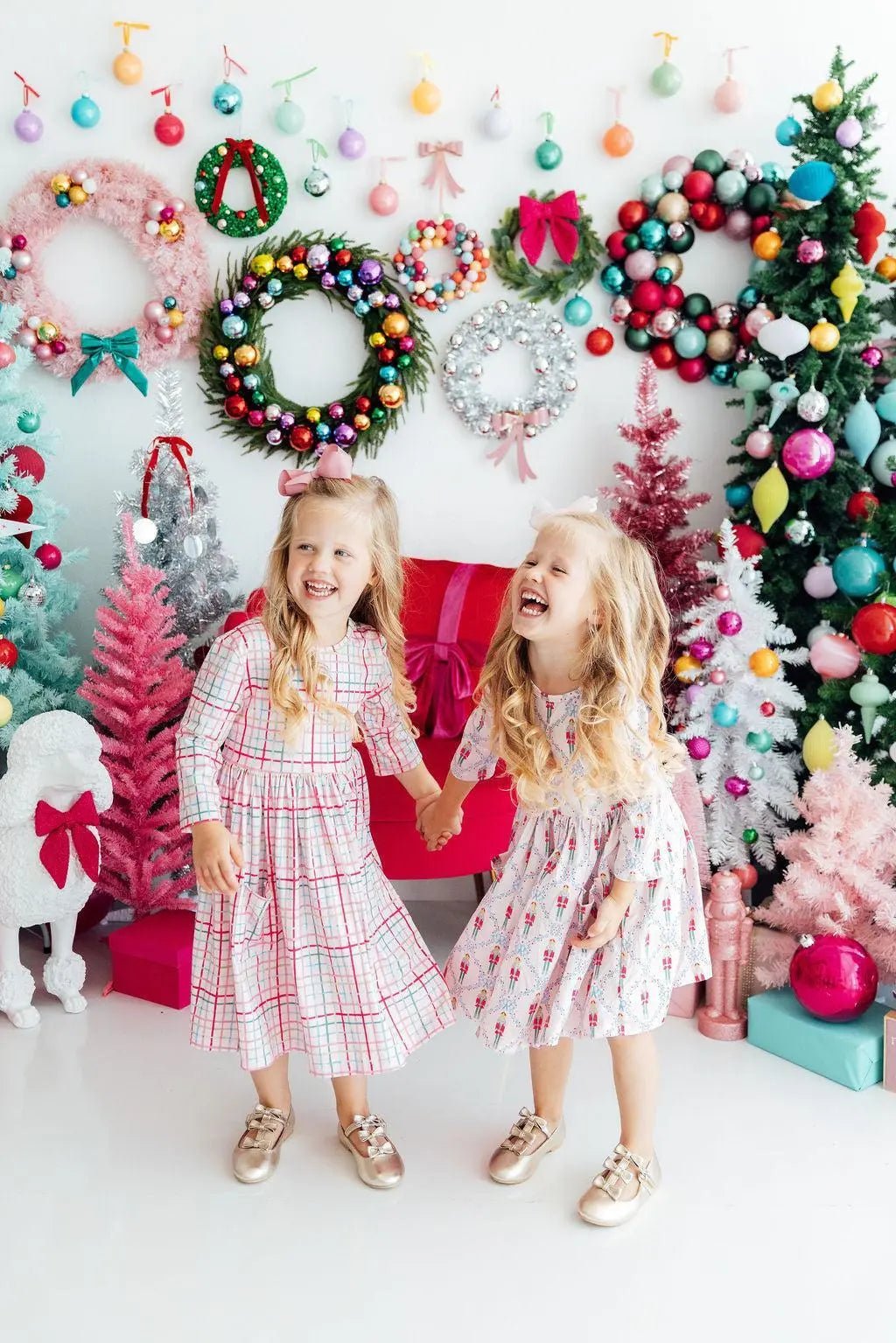 Mila & Rose ® Pink Plaid 3/4 Sleeve Pocket Twirl Dress - 