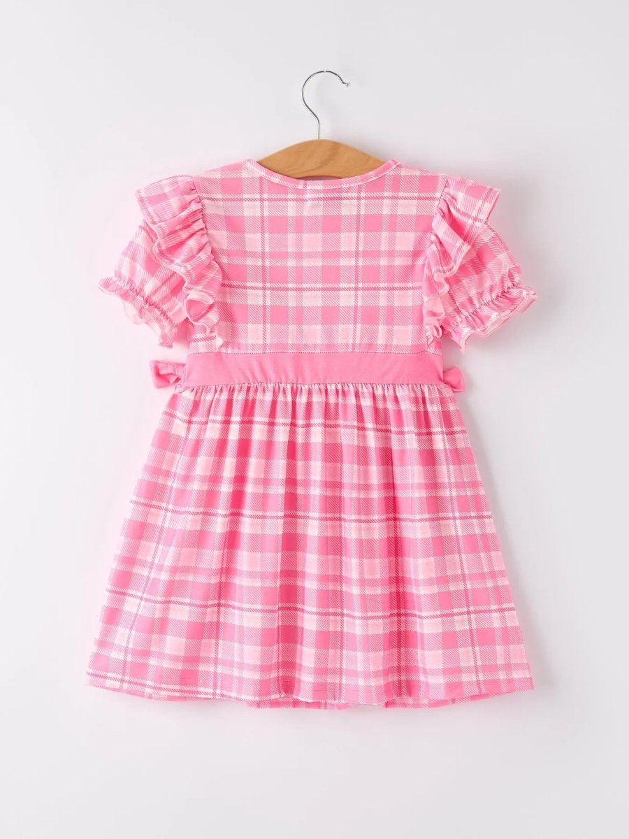 Rylee Faith Designs Pink Plaid Smocked Church Bishop Christening Dress for Baby Girls - Everetts Place Boutique - 