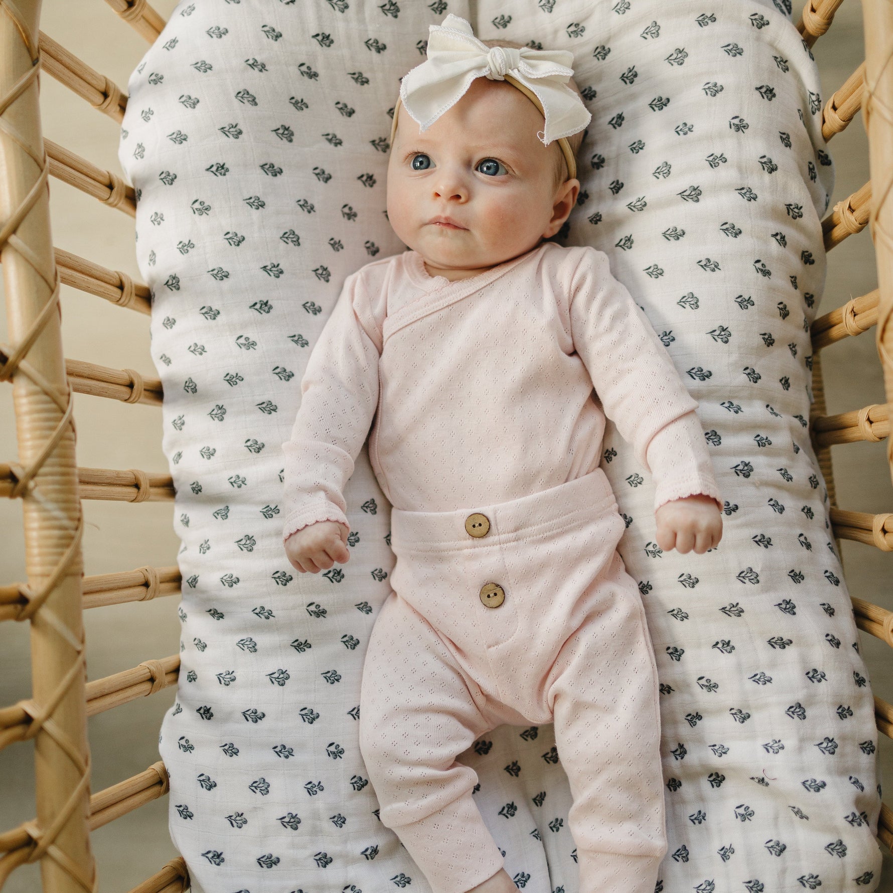 Mebie Baby Pink Pointelle Layette Set