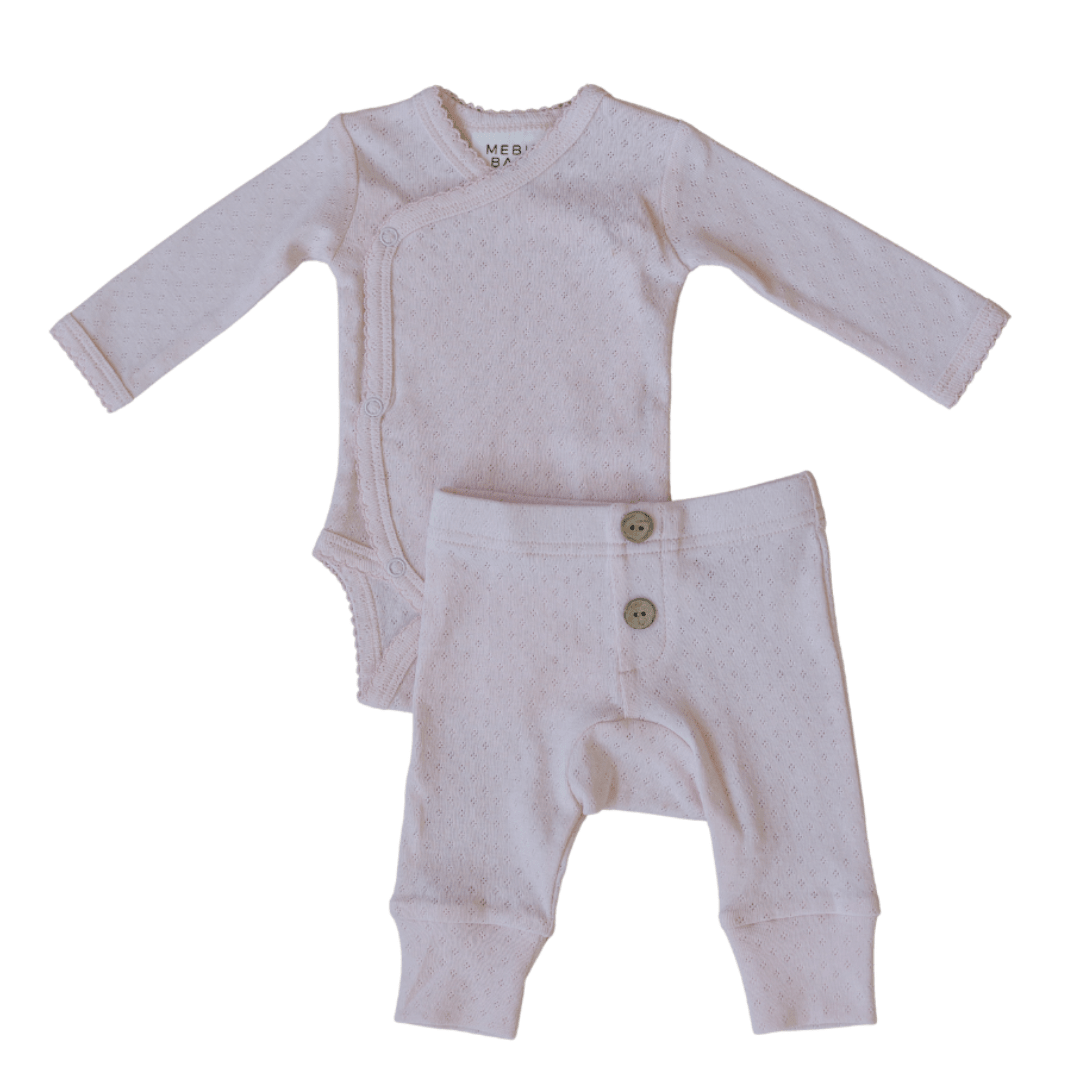 Pink Pointelle Layette Set - Sleeve, Baby & Toddler Clothing, One-piece garment, Child, Infant bodysuit | Everetts Place