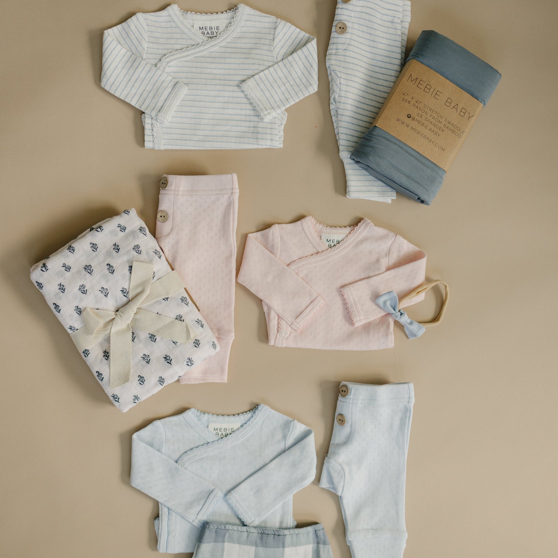 Mebie Baby Pink Pointelle Layette Set
