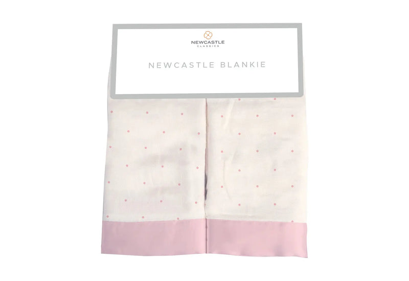 Pink Polka Dot Bamboo Newcastle Blankie Security Blanket Newcastle Classics