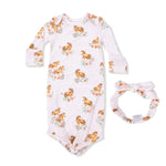 Angel Dear Pink Ponies - Knotted Gown and Headband - 
