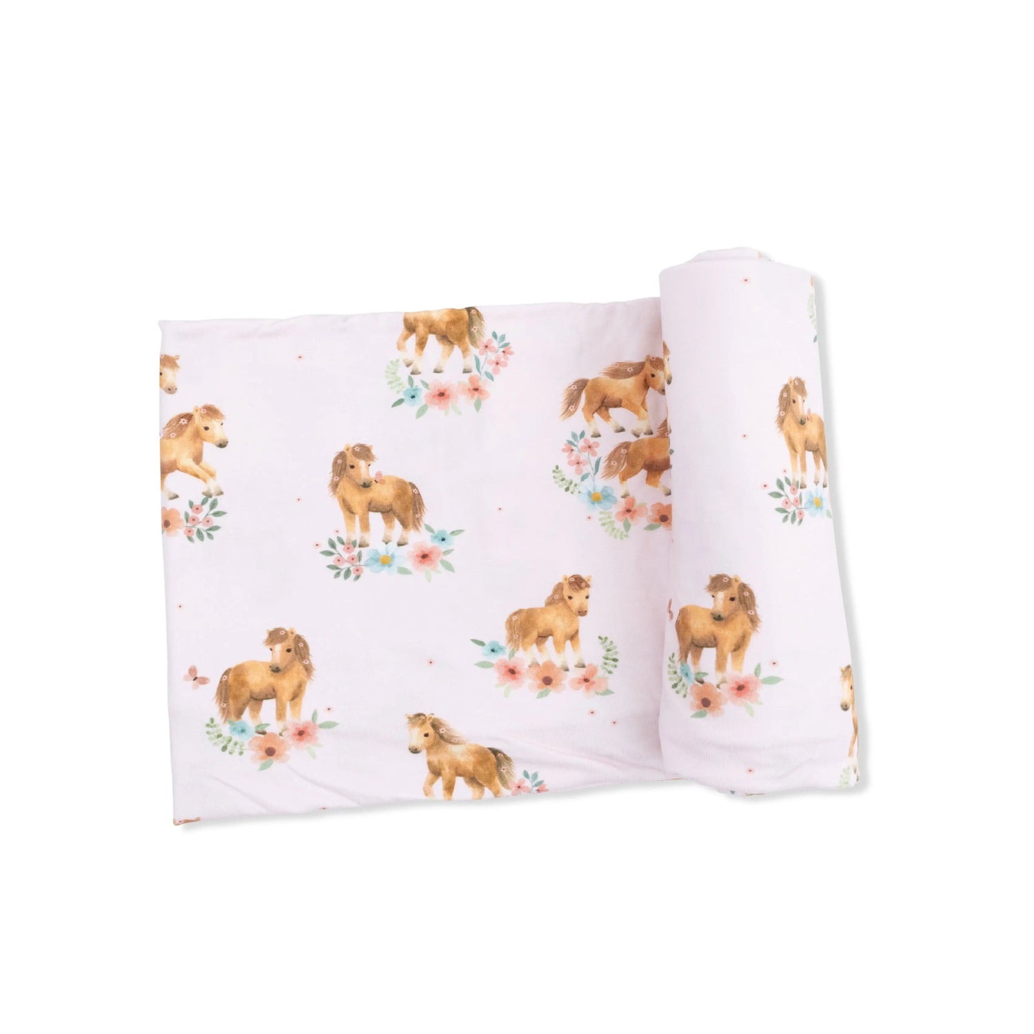Angel Dear Pink Ponies - Swaddle Blanket - 