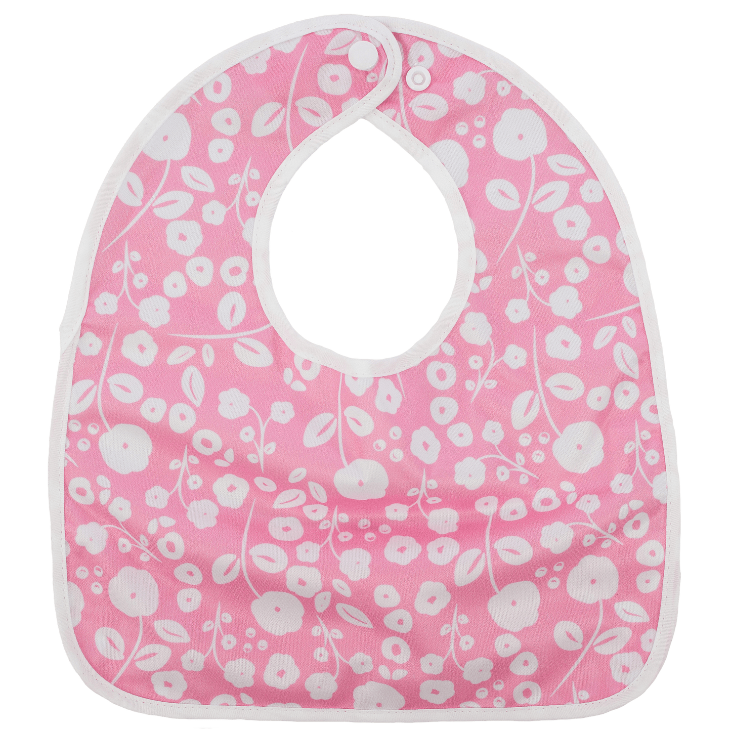 Pink Poppies Flip Bib with Pocket for Food and Drool Machine Washable Water Resistant Texas Tushies