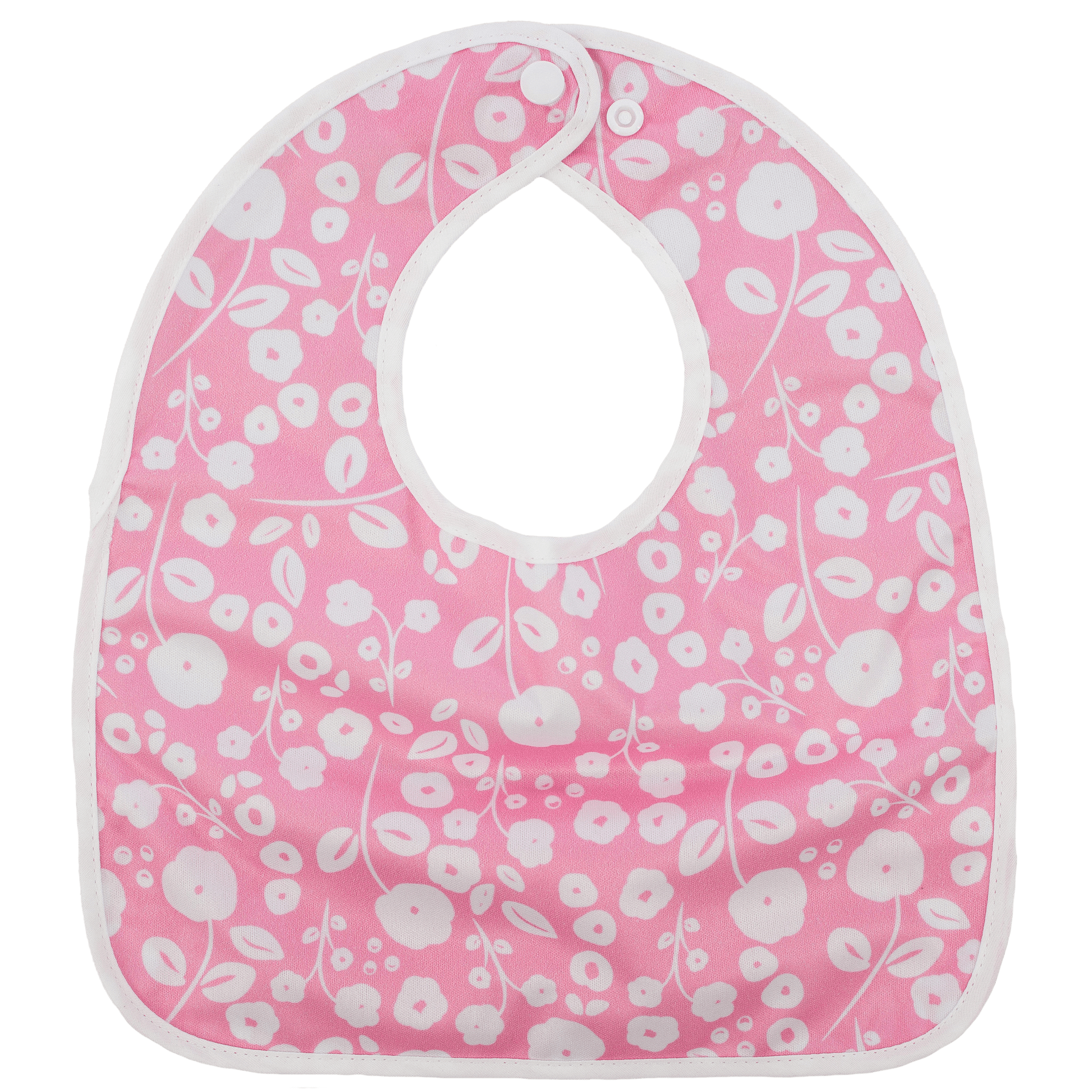 Pink Poppies Flip Bib with Pocket for Food and Drool Machine Washable Water Resistant Texas Tushies