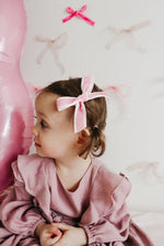 Little Mae & Co Pink Rose Ribbon Bows With Prong Clip 4 Inch For Gifts - Everetts Place Boutique - 