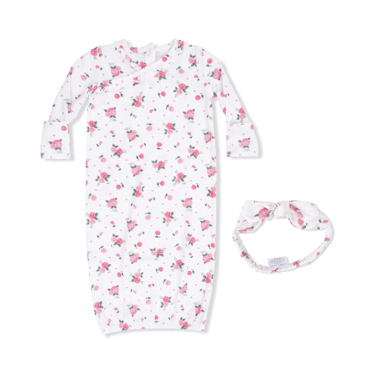 Angel Dear Pink Rosettes - Kimono Gown & Knot Headband - 