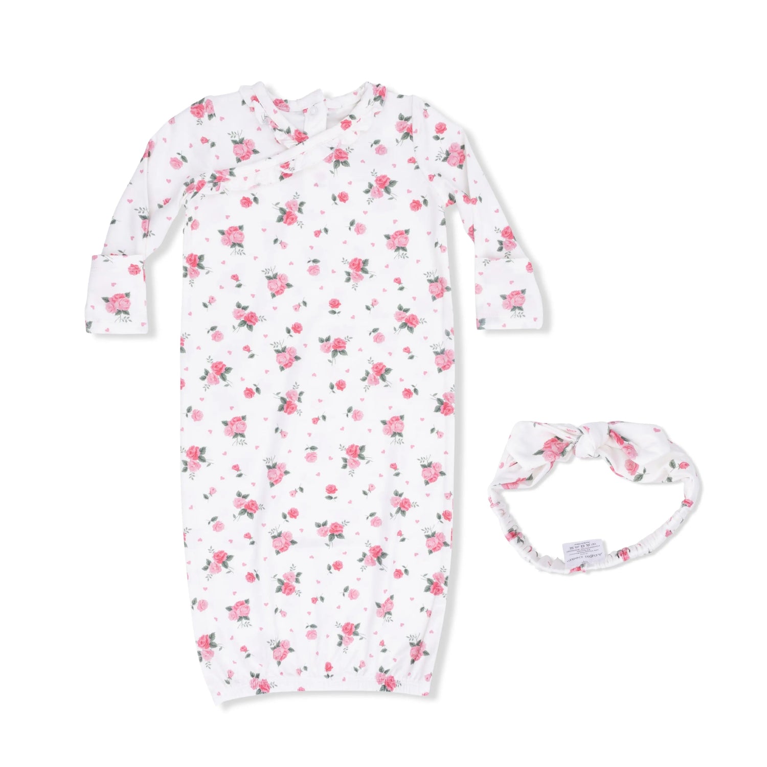 Angel Dear Pink Rosettes - Kimono Gown & Knot Headband - 