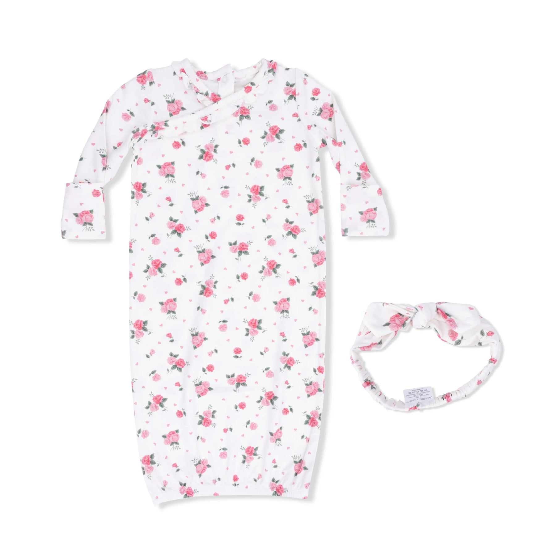 Angel Dear Pink Rosettes - Kimono Gown & Knot Headband - 