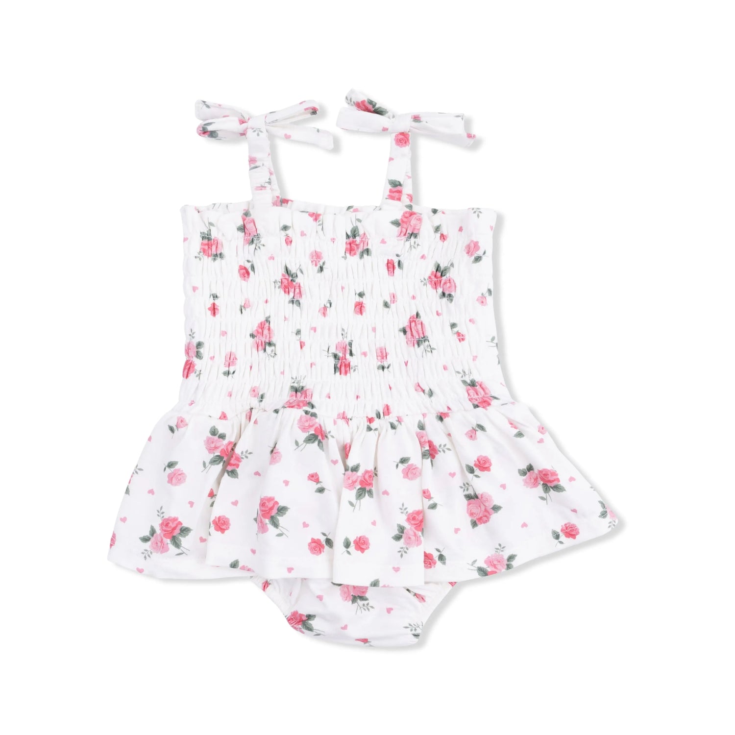 Angel Dear Pink Rosettes - Smocked Bubble with Skirt - 