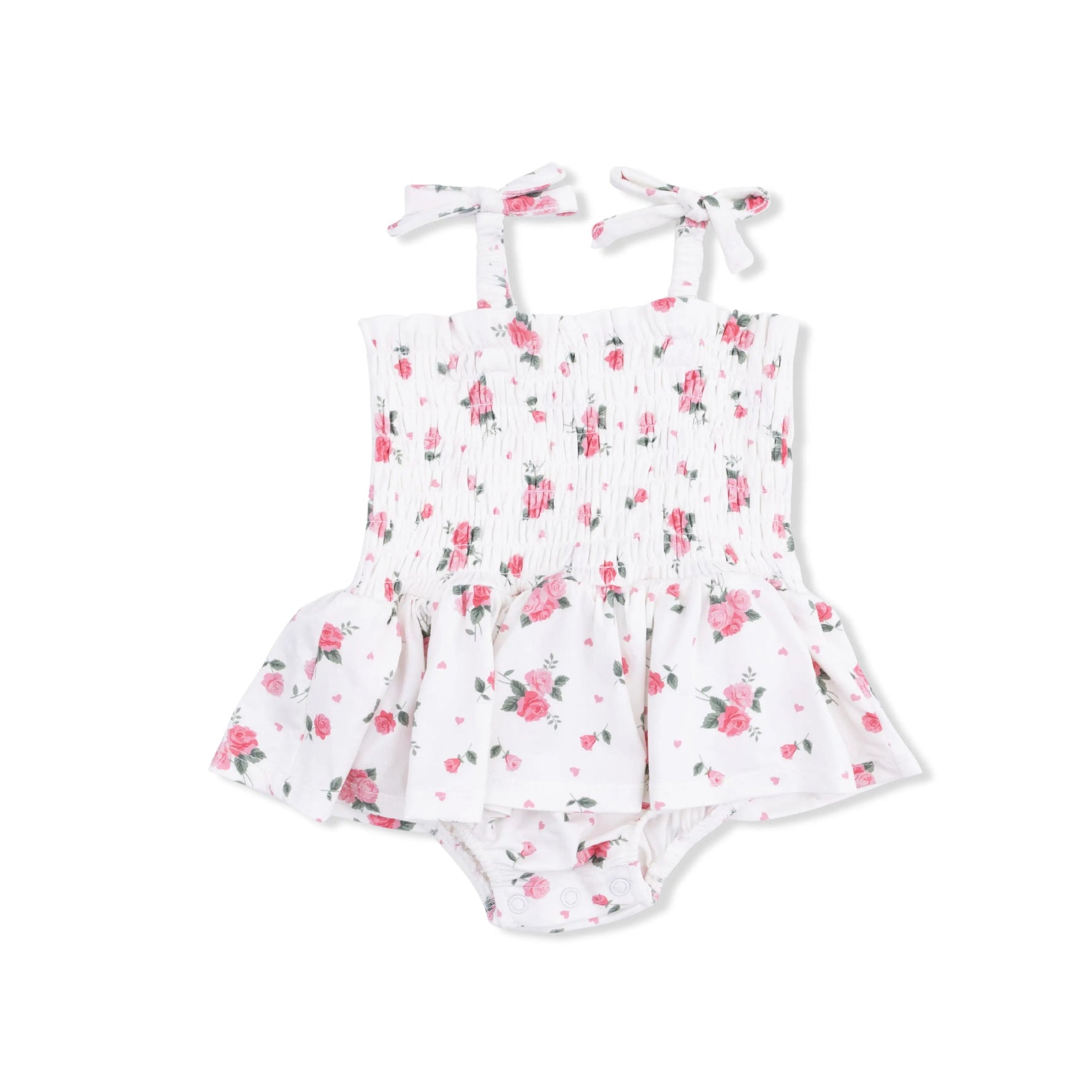 Angel Dear Pink Rosettes - Smocked Bubble with Skirt - 