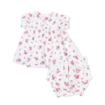 Pink Rosettes - Smocked Dress Set - Baby & Toddler Clothing, White, Pink, One-piece garment, Ruffle | Everetts Place