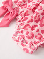 Rylee Faith Designs Pink Smocked Church Bishop Christening Leopard Baby Girl Romper - Everetts Place Boutique - 
