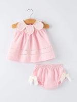 Rylee Faith Pink Smocked Christening Bishop Bloomer Set Rylee Faith Designs 