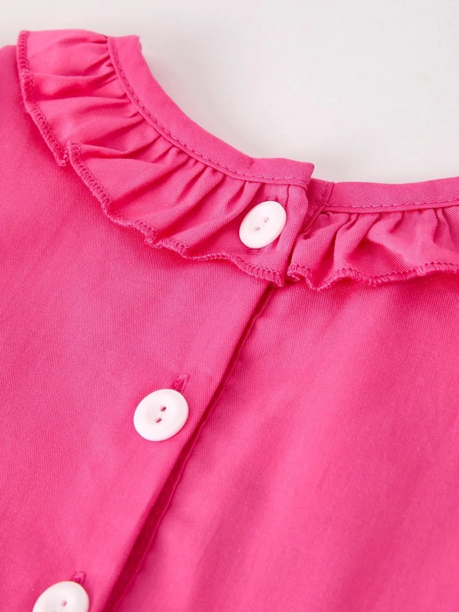 Rylee Faith Designs Pink Smocked Church Christ Bishop Christening Bow Girl Dress - Everetts Place Boutique - 