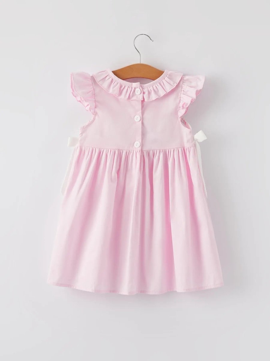 Rylee Faith Designs Pink Smocked Church Christ Bishop Christening Dress - Everetts Place Boutique - 