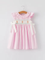 Rylee Faith Designs Pink Smocked Church Christ Bishop Christening Dress - Everetts Place Boutique - 