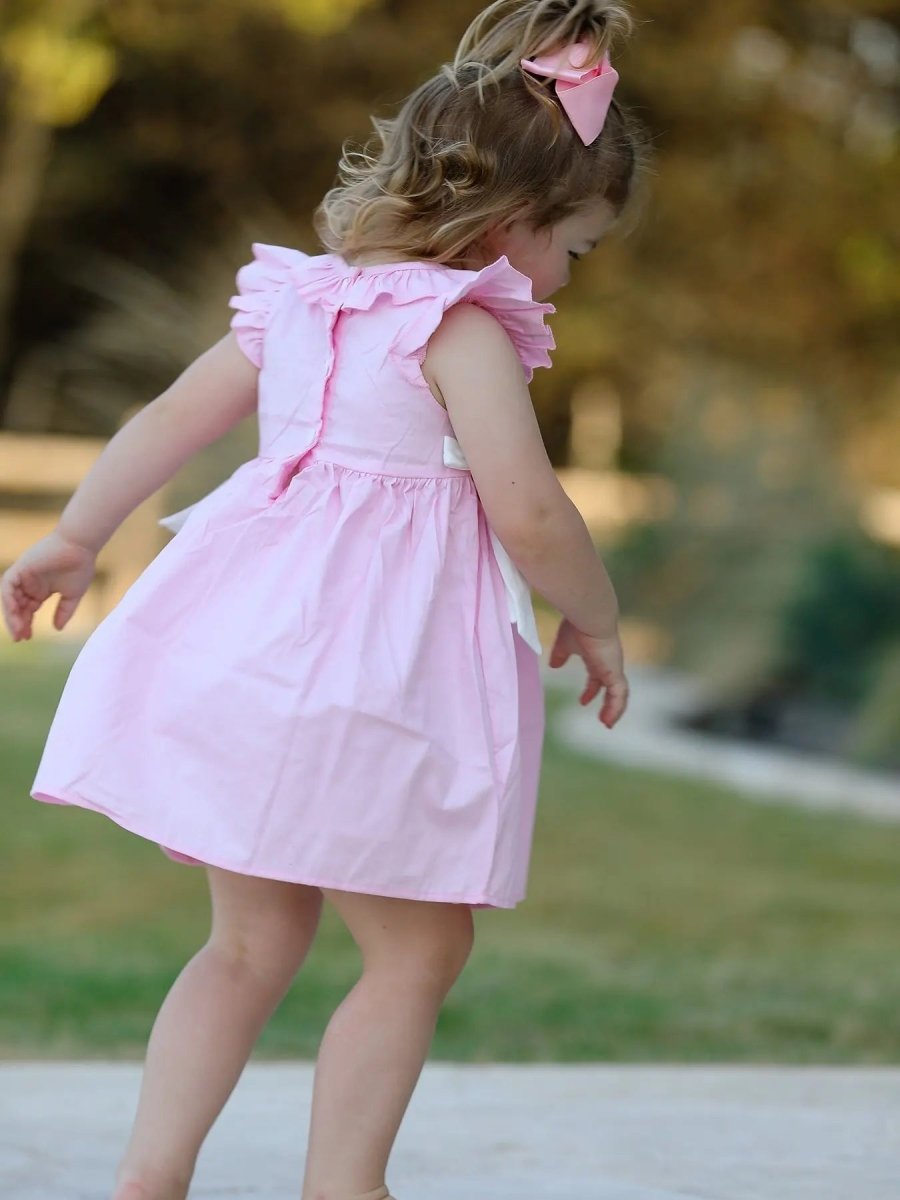 Rylee Faith Designs Pink Smocked Church Christ Bishop Christening Dress - Everetts Place Boutique - 