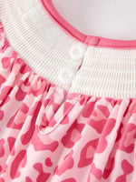 Rylee Faith Designs Pink Smocked Church Dress Leopard Accents Bishop Style Girl Christening Outfit -