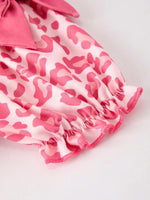 Rylee Faith Designs Pink Smocked Church Dress Leopard Accents Bishop Style Girl Christening Outfit -