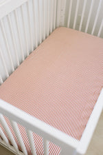 Mebie Baby Pink Stripes Muslin Crib Sheet - 