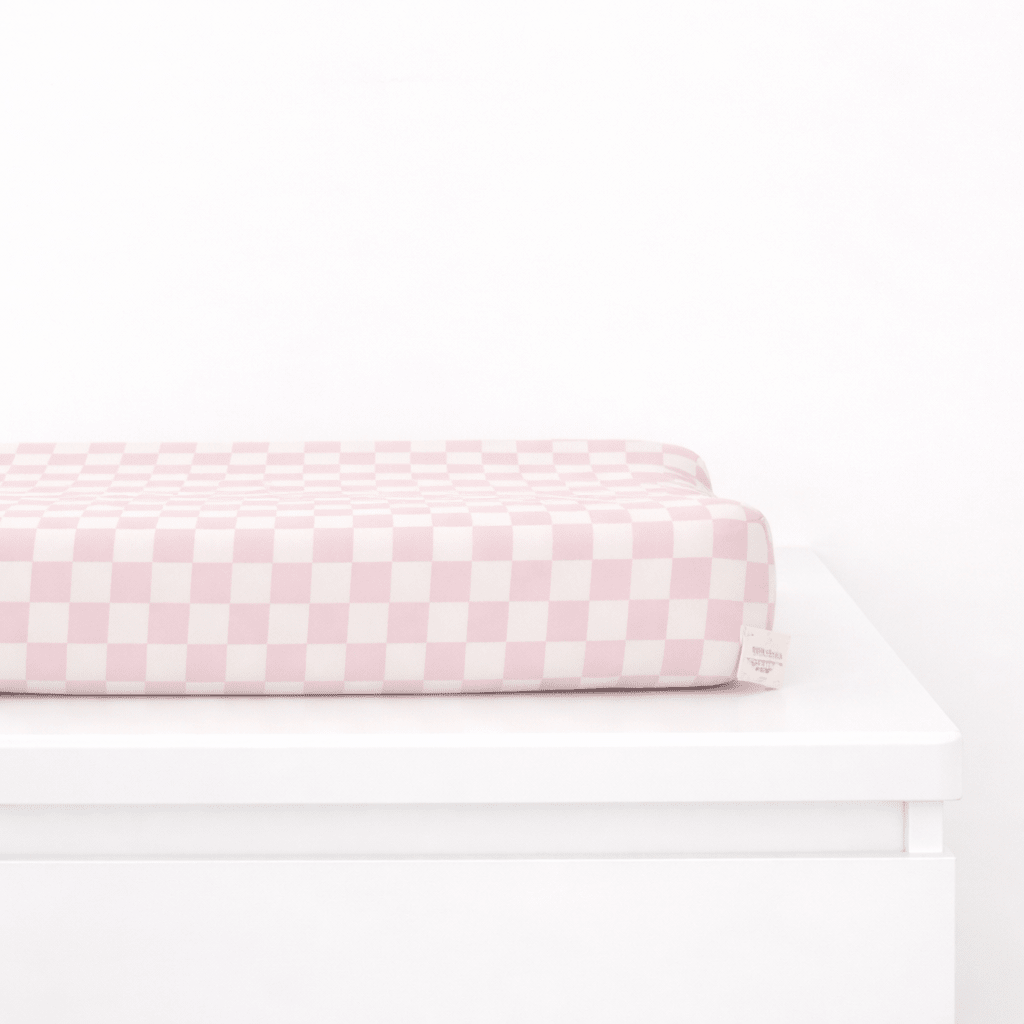 Little Mae & Co Pink Sugar Checkered Changing Pad CoverEveretts Place