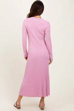 PinkBlush Pink Thick Ribbed Knit Maxi Sweater Dress - 