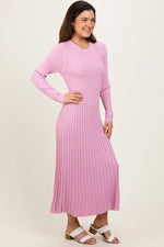 PinkBlush Pink Thick Ribbed Knit Maxi Sweater Dress - 