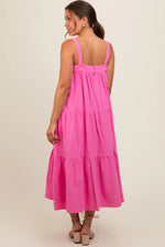 PinkBlush Pink Tiered Maternity Midi Dress - 