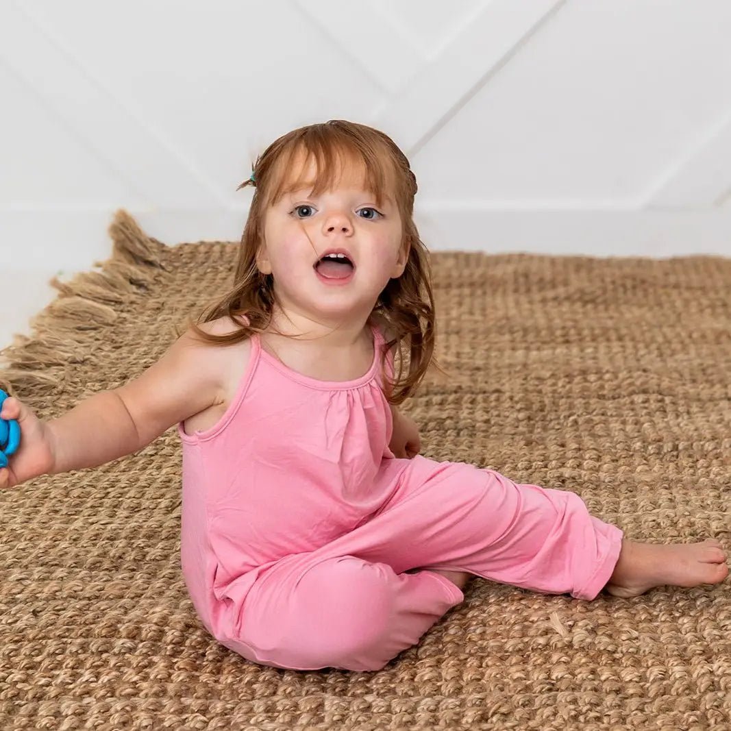 Bestaroo Pink Toddler Jumpsuit With Pockets Soft Bamboo Spandex Fabric - 