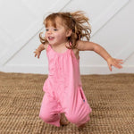 Bestaroo Pink Toddler Jumpsuit With Pockets Soft Bamboo Spandex Fabric - 