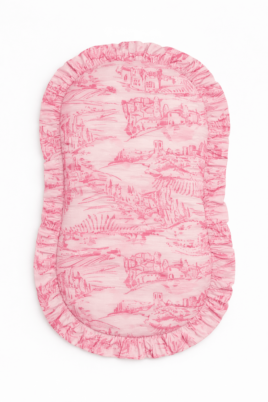 Little Mae & Co Pink Toile Ruffle Baby Lounger CoverEveretts Place