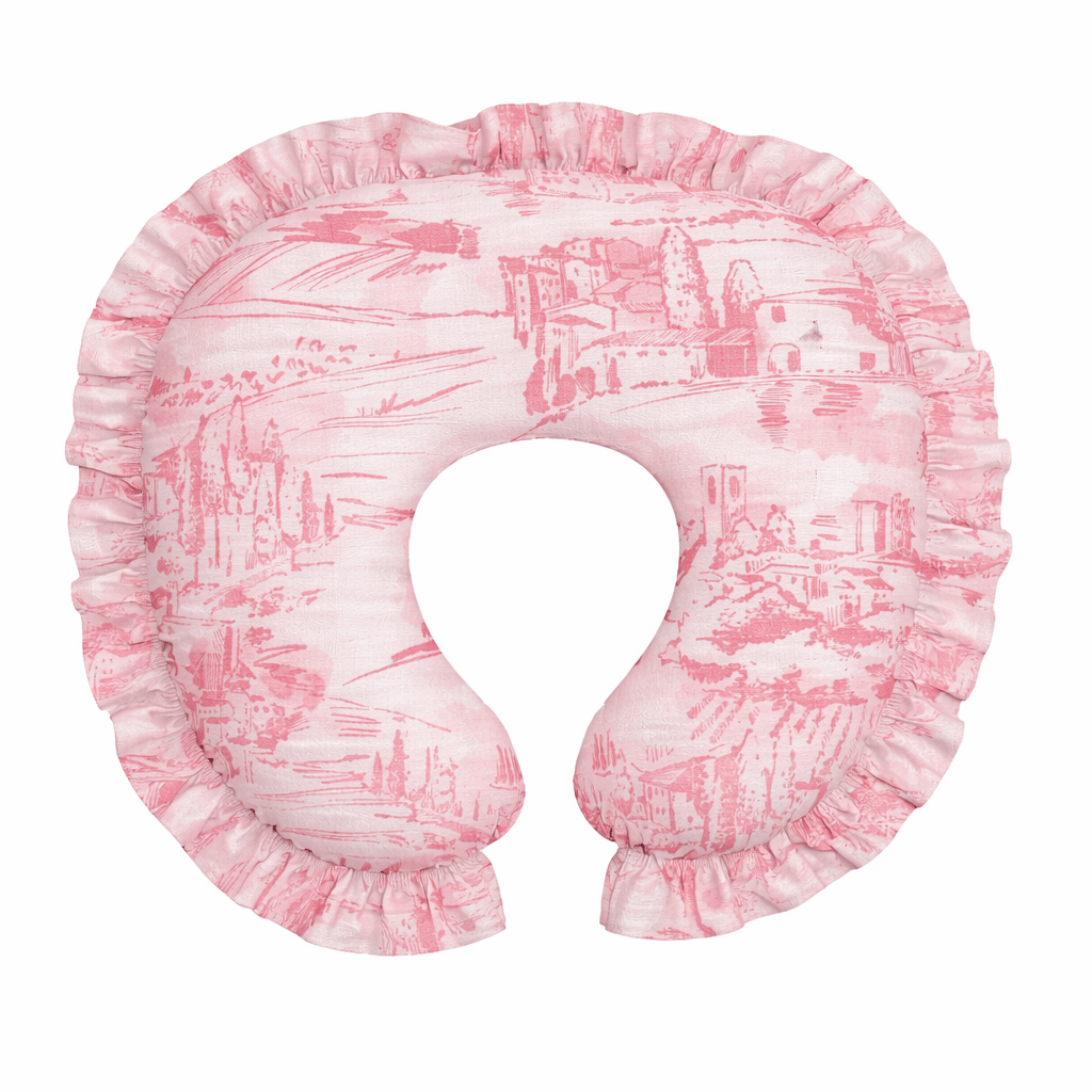 Little Mae & Co Pink Toile Ruffle Nursing Pillow CoverEveretts Place