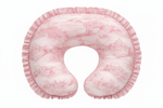 Little Mae & Co Pink Toile Ruffle Nursing Pillow Cover - 
