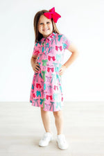 Mila & Rose ® Pink Twirls & Ties S/S Polo Dress - 