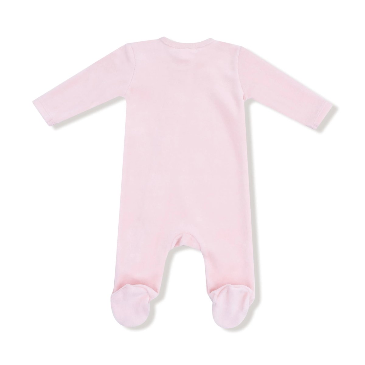 Angel Dear Pink Velour Footie For Babies Cozy Soft Plush Sleepwear - Everetts Place Boutique - 
