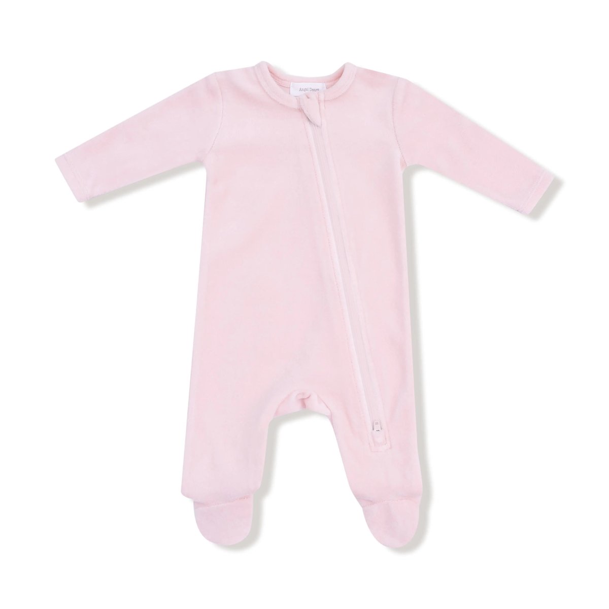 Angel Dear Pink Velour Footie For Babies Cozy Soft Plush Sleepwear - Everetts Place Boutique - 