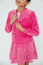 Pink Velvet Sequin Jacket - Collar, Pink, Fashion, Waist, Child | Everetts Place