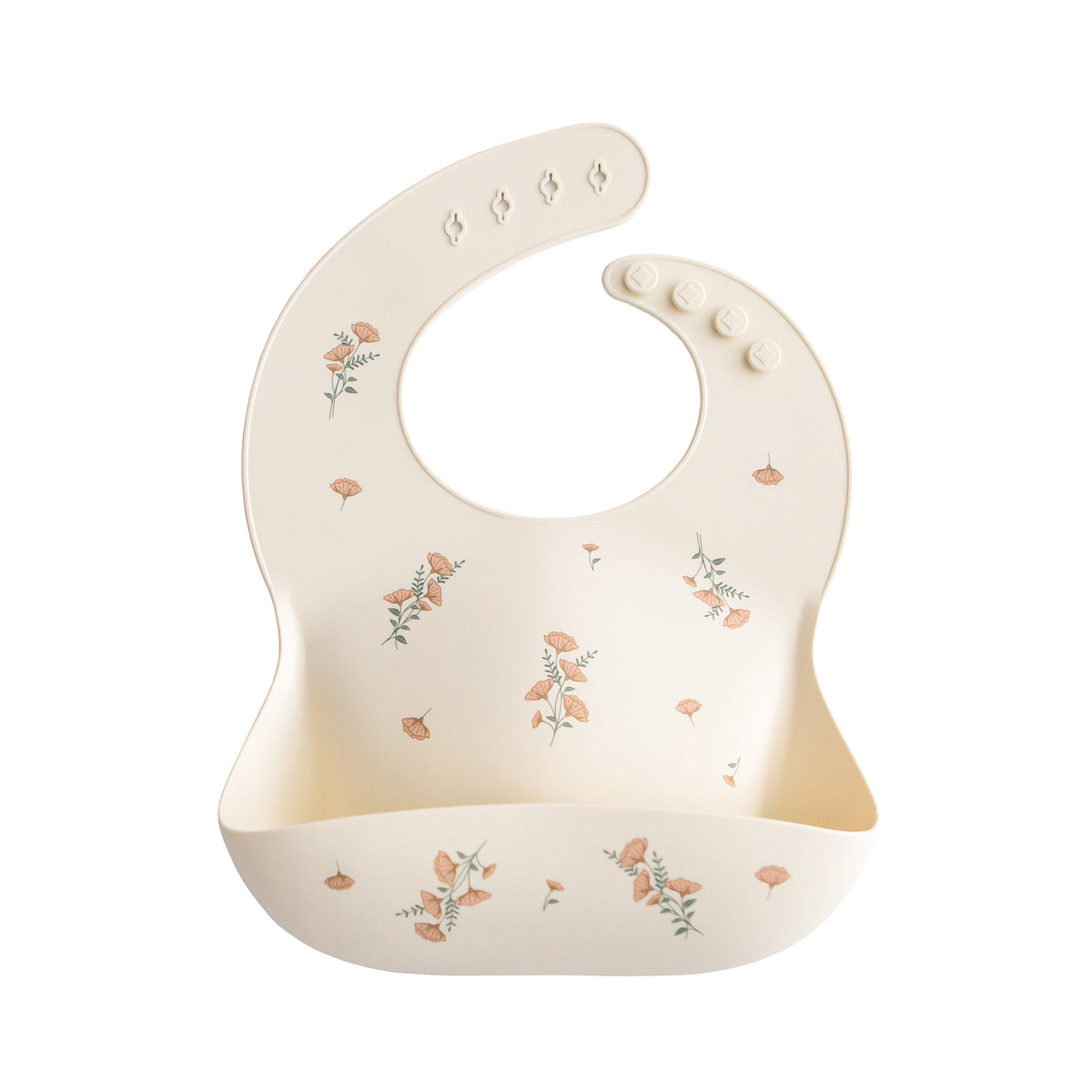 Silicone Baby Bib, Polka Dot Print by Mushie