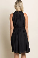 PinkBlush PinkBlush Black Chiffon High Neck Maternity Dress - 