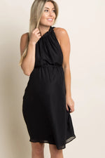 PinkBlush PinkBlush Black Chiffon High Neck Maternity Dress - 