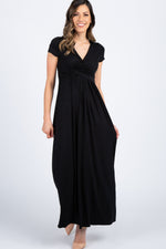PinkBlush PinkBlush Black Draped Maternity/Nursing Maxi Dress Everetts Place