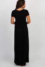 PinkBlush PinkBlush Black Draped Maternity/Nursing Maxi Dress Everetts Place