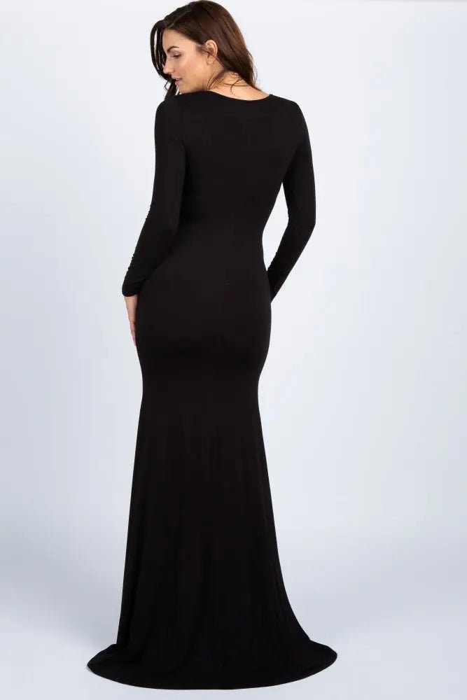 PinkBlush PinkBlush Black Long Sleeve Photoshoot Maternity Gown/Dress - 