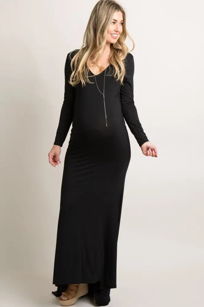 PinkBlush PinkBlush Black Long Sleeve Photoshoot Maternity Gown/Dress - 